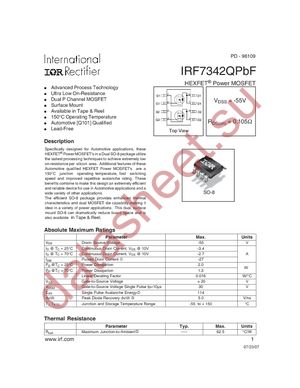 IRF7342QTRPBF datasheet  